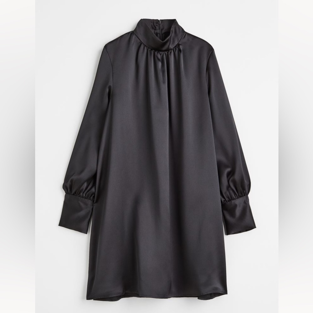 H&M black satin dress!
